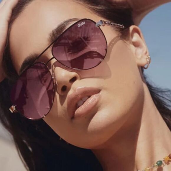 NWOT Quay Australia HIGH KEY LINKS Purple Gradient Aviator Sunglasses - Picture 1 of 7